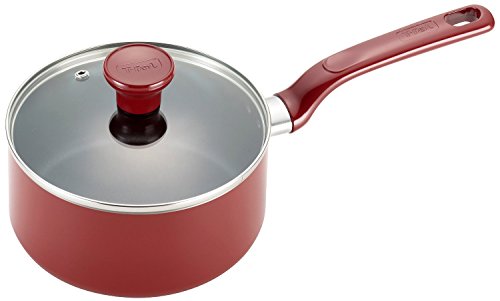 T-fal C51424 Excite Nonstick Thermo-Spot Dishwasher Safe Oven Safe PFOA Free Covered Sauce Pan Cookware, 3-Quart, Red, Model:2100101180