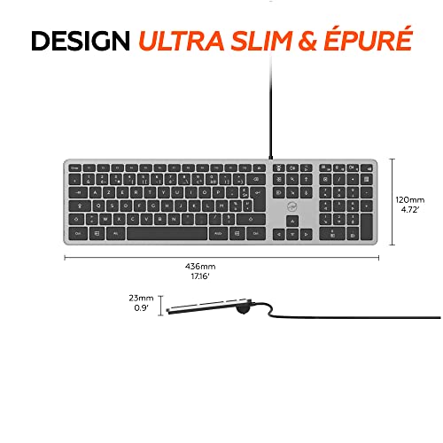 Clavier filaire Slim finition métal MOBILITY LAB Space AZERTY - vue 7