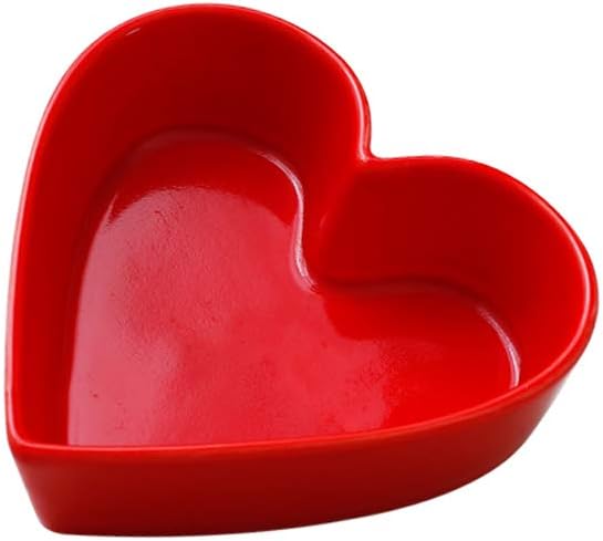 Sizikato Cute Heart Shaped Ceramic Bowl Salad Bowl Dessert Bowl Snack Bowl.