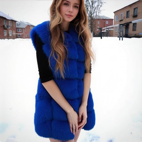 Lisa Colly Womens Winter Faux Fur Vest Coat Thick Soft Sleeveless Waistcoat Jacket2