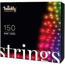 Twinkly App Controlled Christmas Light String Smart Home Lighting Decoration for Indoor and Outdoor Use, 150 RGB LED, 39.5ft