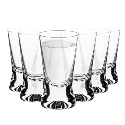 Krosno Wodkagläser Schnapsglas für Spirituosen, Tequila| 6er-Set | 25 ML | Kollektion X-Line | Ideal für Zuhause, Restaurants und Empfänge | Spülmaschinenfest