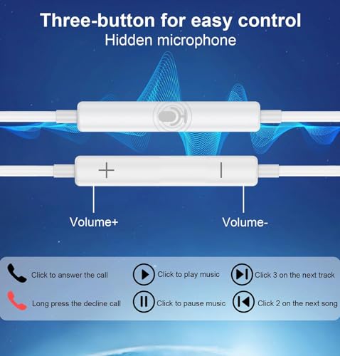 2 Pack [Apple MFi Certified] Wired Headphones for iPhone 14 13 12 Pro Max for iPhone Earbuds with Built-in Microphone & Volume Control Nosie Reduction Earphones for iPhone 14 13 12 11 Pro Max XS XR X by Wgluupk - Used condition - Image 3