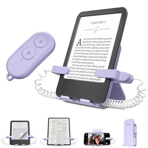 Remote Control Page Turner and Stand for Kindle Paperwhite Oasis eReaders,Clicker Page Turner Forward and Backward,Kindle Accessories for iPhone,iPad,Tablets Reading,Camera Video Record &Selfie