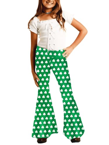 Image of Deerose Girls Halloween Hippie Bell Bottom Pants High Waist Flare Pants 5-14 Years