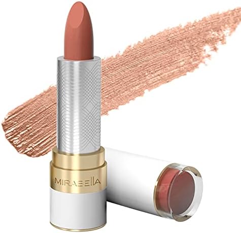Mirabella Full Coverage Lipstick, Barely Beige - Sealed With A Kiss - Long-Lasting Creamy Lip Color - Rich Makeup with Comfortable Feel and Pure Shine - Paraben-Free - Matte and Shiny Shades