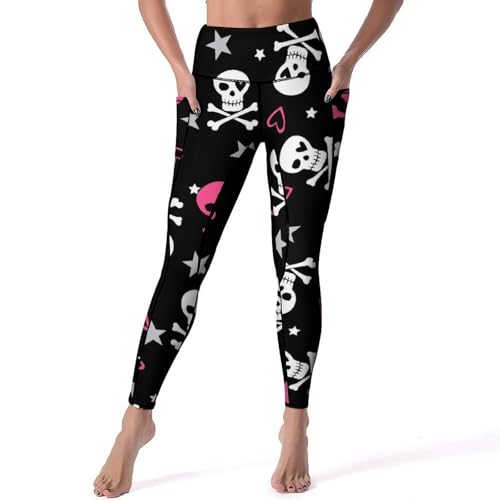 Legging femmes yoga et jogging à motif crâne de couleur unique