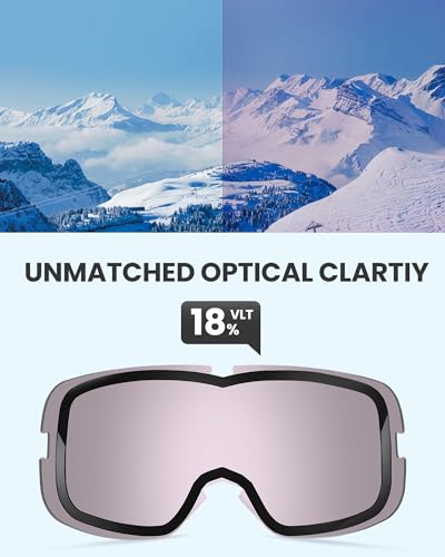 OutdoorMaster Owl Ski Goggles OTG, Snow Snowboard Goggles for Men Women Youth, Anti-Fog, 100% UV Protection - Image 2