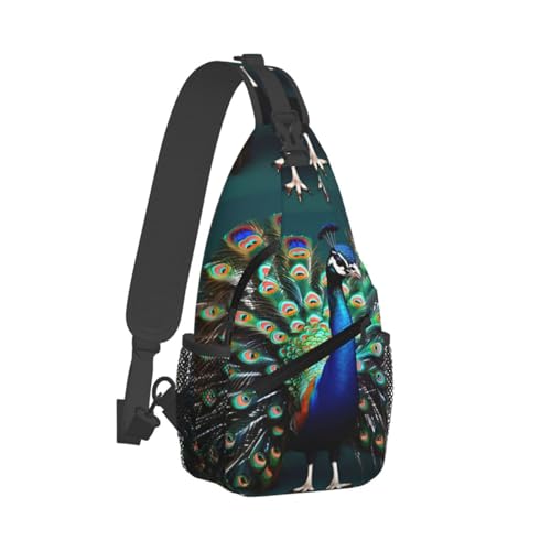 Bolso Bandolera con Estampado de Pavo Real para Senderismo miniatura 2