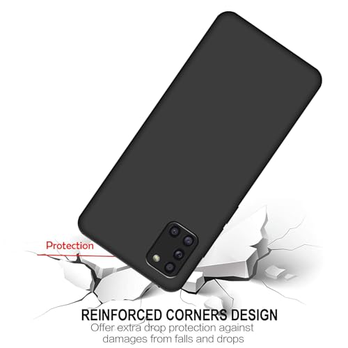 Image of HELLO ZONE Rubber Exclusive Matte Finish Soft Back Case Cover for Samsung Galaxy A31 - Black