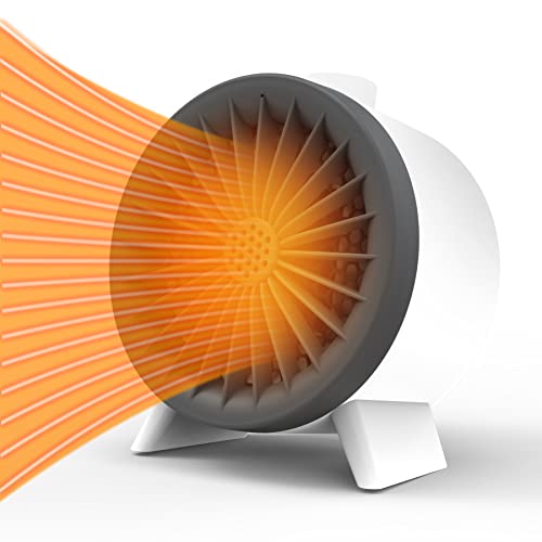 Chvvsiy Space Heater, Electric Heater with Overheat & Tip-Over Protection, 1000W Ceramic PTC Heater with 3 Modes, Personal Heater for Office Desk Kitchen Bedroom and Dorm…