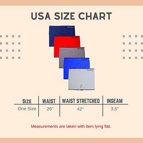 Knocker Mens 6pk Seamless Athletic Compression Boxer Briefs Shorts Underwear - Thin Stripes/One Size3