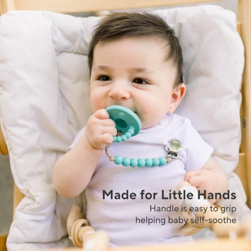 Image of Ryan & Rose Cutie PAT 3 Pack Baby Pacifiers Teether Teething Ring Binky (Canvas, Round Original)
