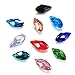 SROMAY 150pcs 6x12mm Teardrop Glass Crystal Beads, Briollete Top Drilled Shape Assorted AB Color Faceted Beads Pendants for Jewelry Making with Container Box