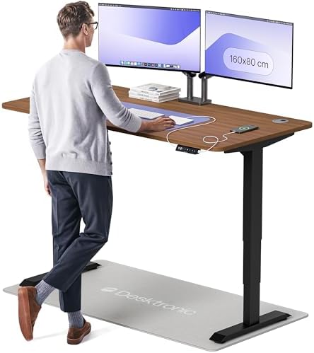 Desktronic Bureau Assis Debout Électrique 160x80 cm – Double Mote...