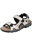 Leder Rieker Damen 68872 Offene Sandalen, Beige (crema/champignon/Schwarz/60), 37 EU