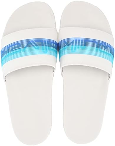 Quiksilver Men's Rivi Wordmark Slide Sandal, White/Blue/Blue, 13 | Image 4