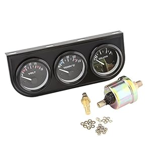 Auto Triple Gauge,52mm Triple Meters 3 in 1 Voltmeter+Water Temp Gauge+Olie Drukmeter w/Sensor Voor Auto Truck