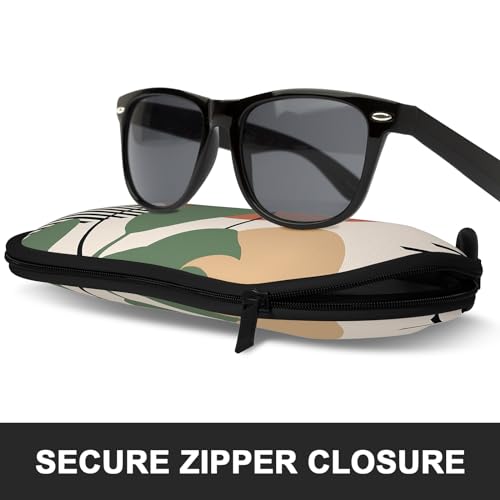 Image of Sunglasses Soft Case, Ultra Light Portable Neoprene Zipper Glasses Case for Men Women
