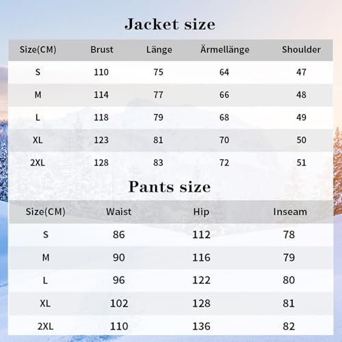 HOTIAN Damen Ski Jacke und Hosen 2 Teilig Set Skianzug Damen Wasserdicht Winddicht Winter Outdoor Warme Skifahren Skibekleidung damen set 167 GR+WT S