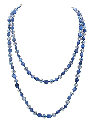 Long Beads Necklaces for Women Shell Crystal Beads 48