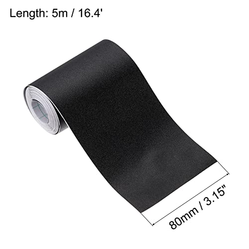 Image of uxcell Waterproof Peel and Stick Decorative Tape Self Adhesive 3.15 inch W x 16.4'L PVC Removable Tape for Wall Edge Matte Black