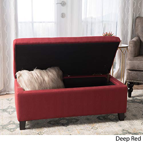 Christopher Knight Home Breanna Fabric Storage Ottoman, Deep Red #TOP25