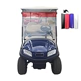 Sun Shield Golf Cart Sun Shade Cover – UV Blocker Visor for Golf Cart, ATV, UTV, Auto – Easy Peel & Stick Mesh Screen – Reversible – Trim to Fit – Red