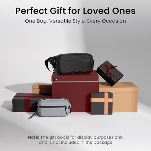 tomtoc Bolsa tiracolo de 1,5 L com bloqueio RFID, bolsa tiracolo minimalista para homens e mulheres,