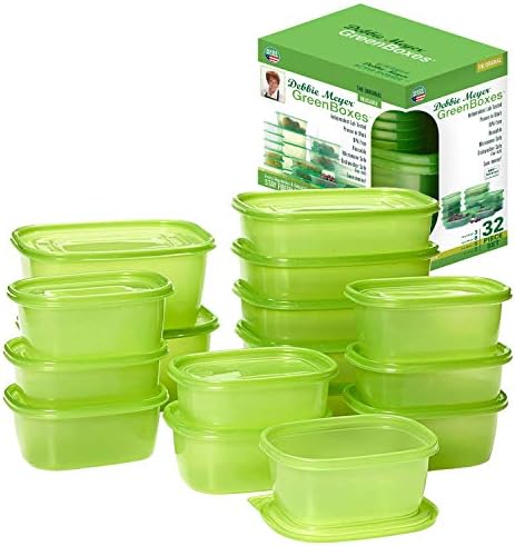 Debbie Meyer GreenBoxes 32 Piece Set – Keeps Fruits, Vegetables, Baked Goods and Snacks Fresh Longer, Reusable, BPA Free, Microwave and Dishwasher Safe, Made in USA