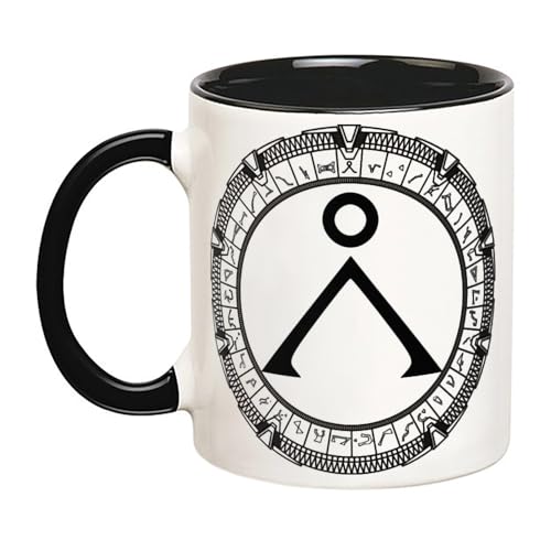 Flosunwer Stargate Coffee Mug, Dialling Address Stargate SG1, Sci-Fi Gift, 11 Oz Novelty Coffee Mug, Black