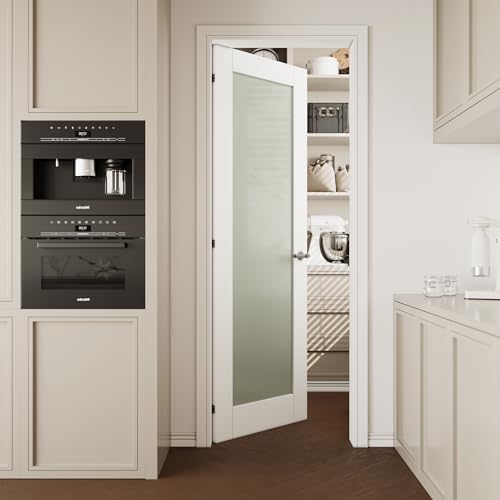 CRUTOP Frosted Glass Interior Slab Shaker, PreAssembled