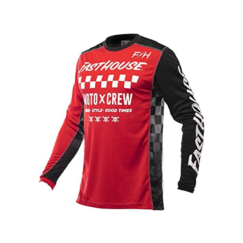 Fasthouse Youth Grindhouse Alpha Jersey (Red/Black, Large) #TOP5