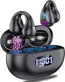 【2023年新登場 イヤーカフ イヤホン】骨伝導イヤホン 空気伝導イヤホン 耳を塞がないイヤホン Bluetooth5.3+EDR搭載 低遅延 ナチュラルで繊細な音 数字LEDディスプレイ 長時間でも疲れにくい 音漏れ抑制 周囲の音が聞き取れる高い安全性 Type-C急速充電 自動ペアリング 瞬時接続