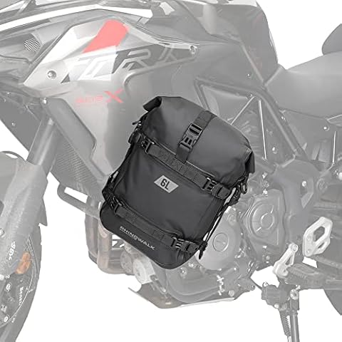 Rhinowalk Motorcycle Crash Bar Bag Waterproof 6L Motorcycle Frame Bag Saddle Bag Side Bag with Shoulder Strap Cover