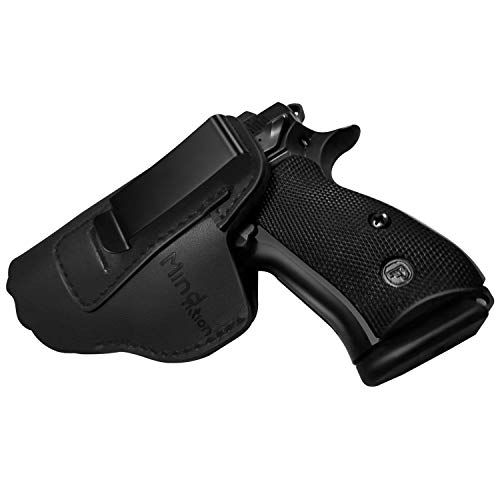 MIND&ACTION Gun Holster for Concealed Carry Leather IWB Holsters for Men Fits S&W M&P Shield Glock 17 19 26 43 Springfield XD XDS XDM Plus All Similar Sized Left Handed