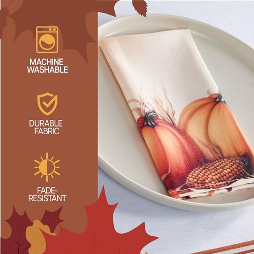 Servilletas de Tela Kadut Otoño Harvest Pavo 17x17 Pulgadas x4 miniatura 5