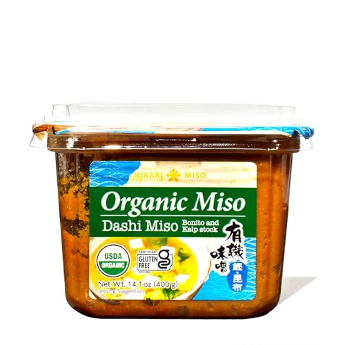 Japanese Hikarii Organic White Dashi Miso Paste Bonito and Kelp Stock Gluten Free 14.1 oz