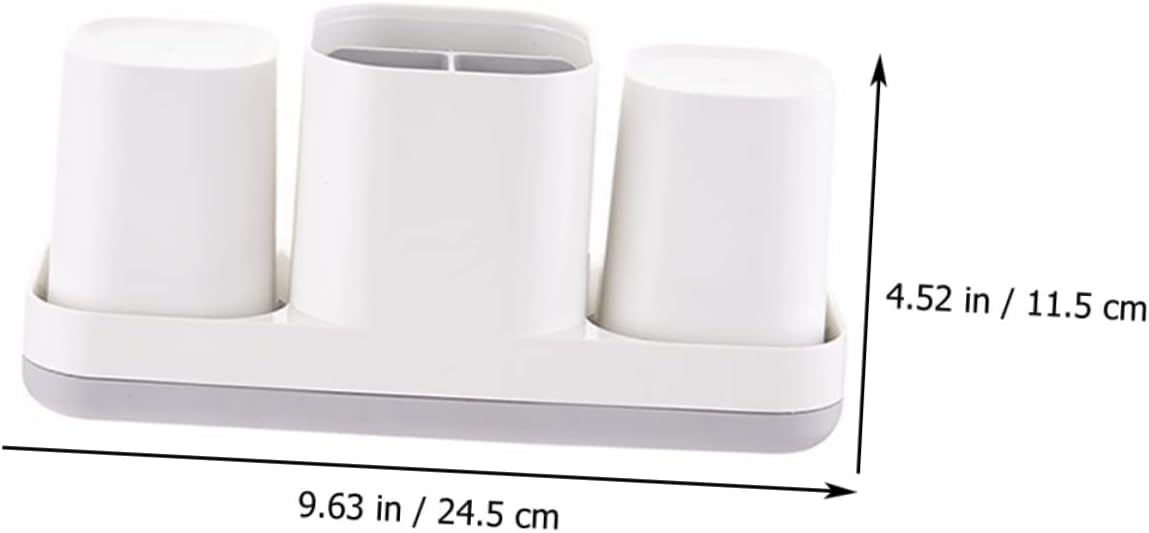Cabilock 1Pc Simple Toothbrush Holder and Washing Cup Rack for Bathroom Space Saving Non Slip Design Practical and Convenient Bathroom Supply White