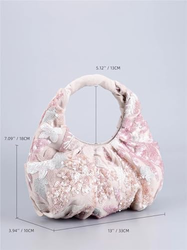 Sac de soirée à fleurs avec patchwork de paillettes haut de gamme