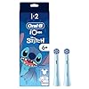 Oral-B iO Kids Disney Stitch Testine di ricambio per spazzolino elettrico per bambini dai 6 anni, Testine di ricambio Oral-B AUTENTICHE, fili extra morbidi, set di 2 testine di ricambio