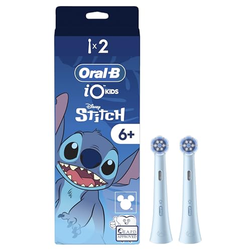 Oral-B iO Kids Disney Stitch Cabezales De Recambio Para Niños +6 Años, Pack de 2 Recambios Originales Para Cepillos De Dientes Eléctricos Oral-B iO Kids, Suave Con Dientes y Encías Inestables