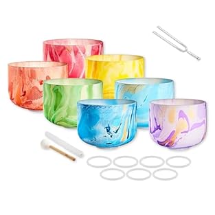 7-piece crystal singing bowl set for the seven main chakras Frequency: 432 Hz Tones: C4 D4 E4 F4 G4 A4 B4 - full diatonic scale Ideal for holistic sound work, body-mind-soul harmony Includes grater beater and tuning fork