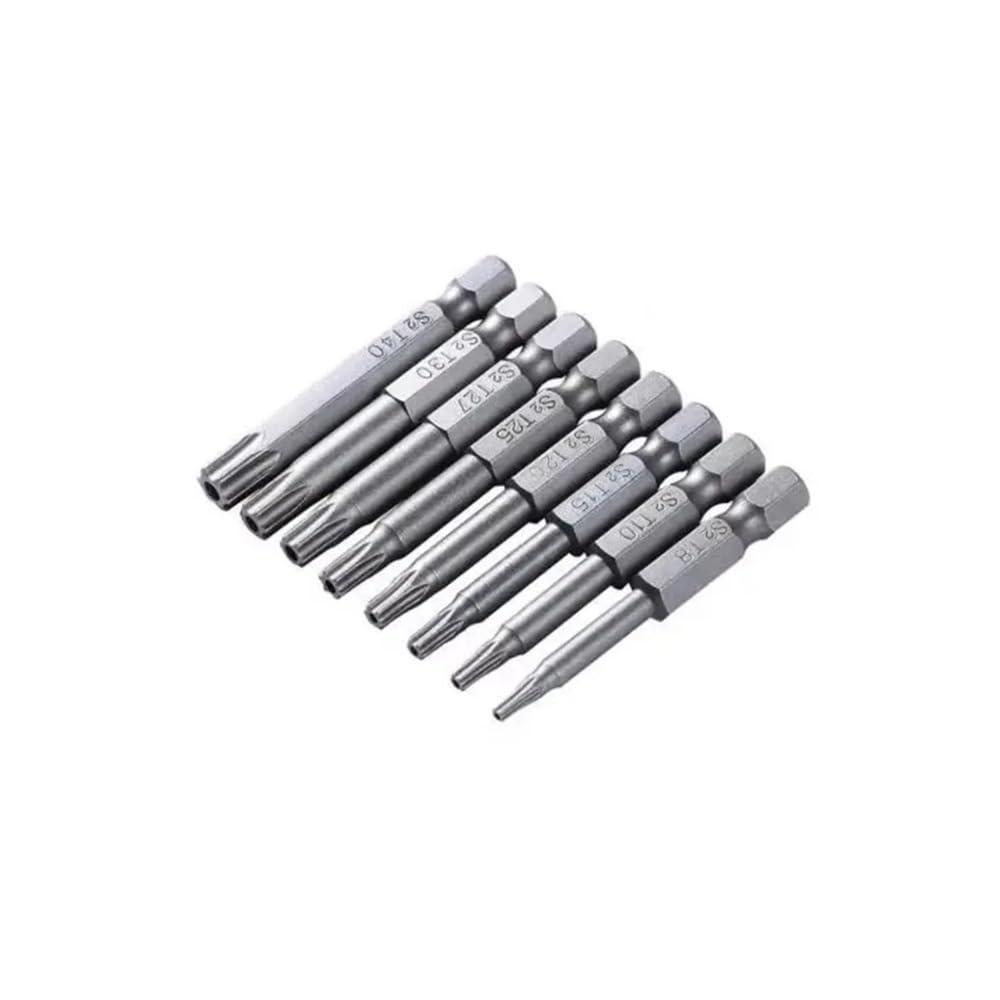 Ruxyoie 8Pcs 50Mm Magnetic Hollow Torx Screwdriver Bit Set T8-T40