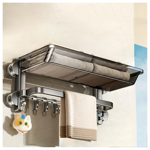 bacedifo Toallero Plegable 90° hacia Arriba Ventosas de Vacío Toalleros de Doble Varilla Toallero de Pie de Acero Inoxidable Cargable 10kg