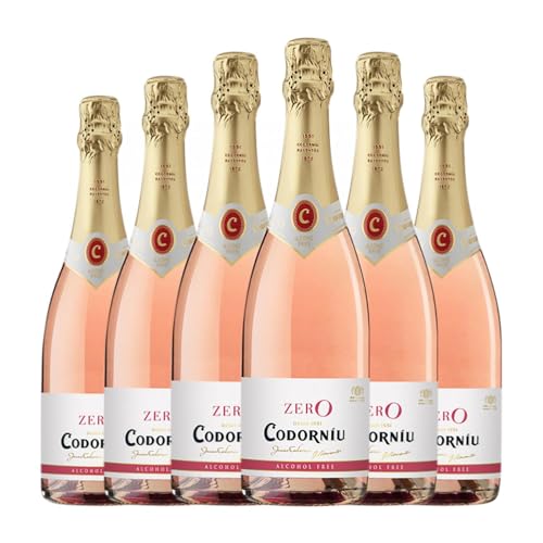 Codorníu Zero Rosé Sin Alcohol 75 cl Espumoso rosado (Caja de 6 Botellas de 75 cl)