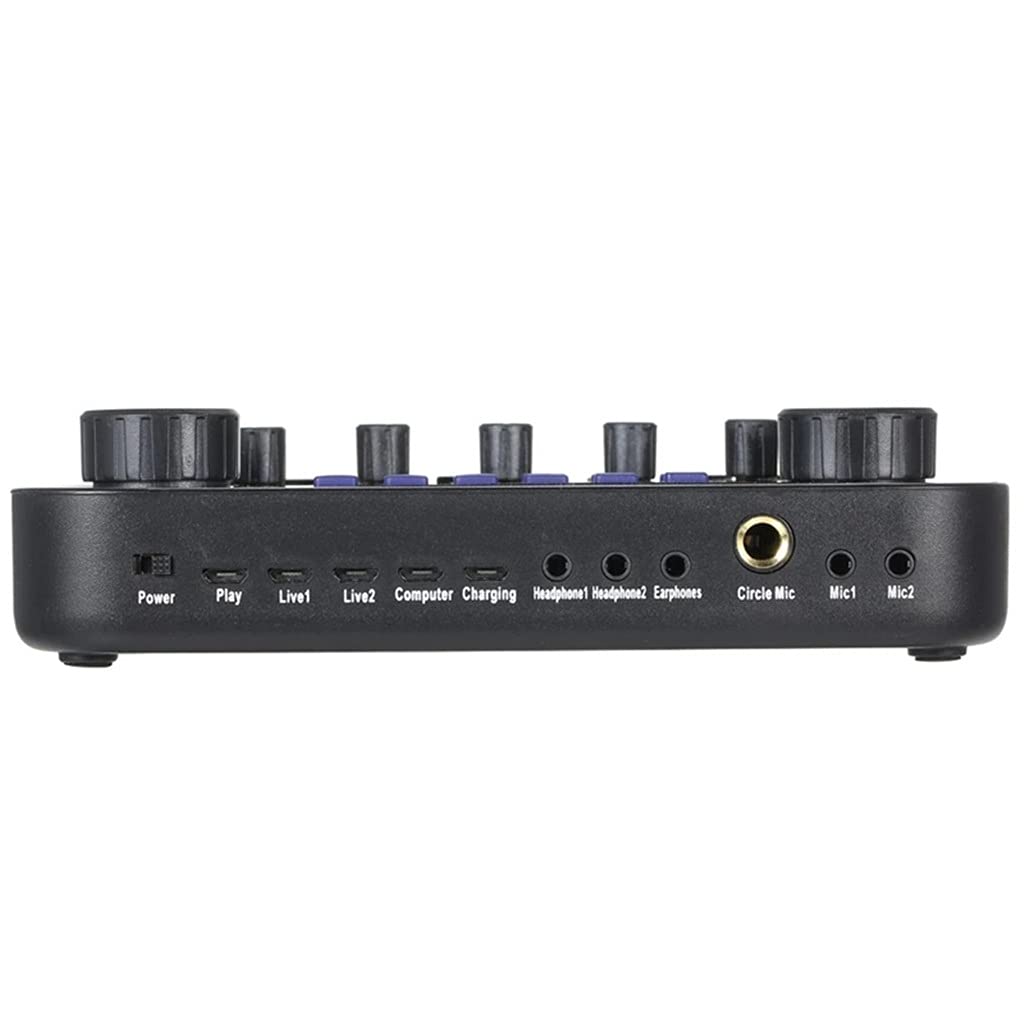 MRKU Carte Son en Direct Mélangeur Audio Intelligent à Volume réglable Carte Son pour Ordinateur PC Son en Direct