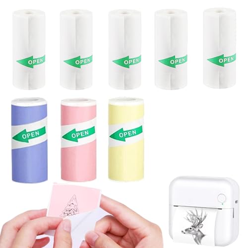 8 Rouleaux Appareil Photo Impression Papier Rouleau Mini Imprimante Thermique pour Rouleau Papier Appareil Photo Enfant pour Appareils Photo Instantanés 3...