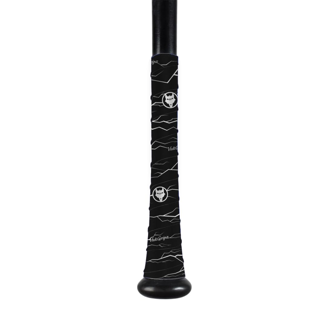 VukGripz Pulse Series Bat Grip - Baseball & Softball Bat Tape (Black Pulse)