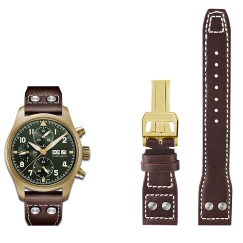 Bracelet de montre en cuir véritable 20mm 21mm 22mm pour IWC Grande Montre d'Aviateur